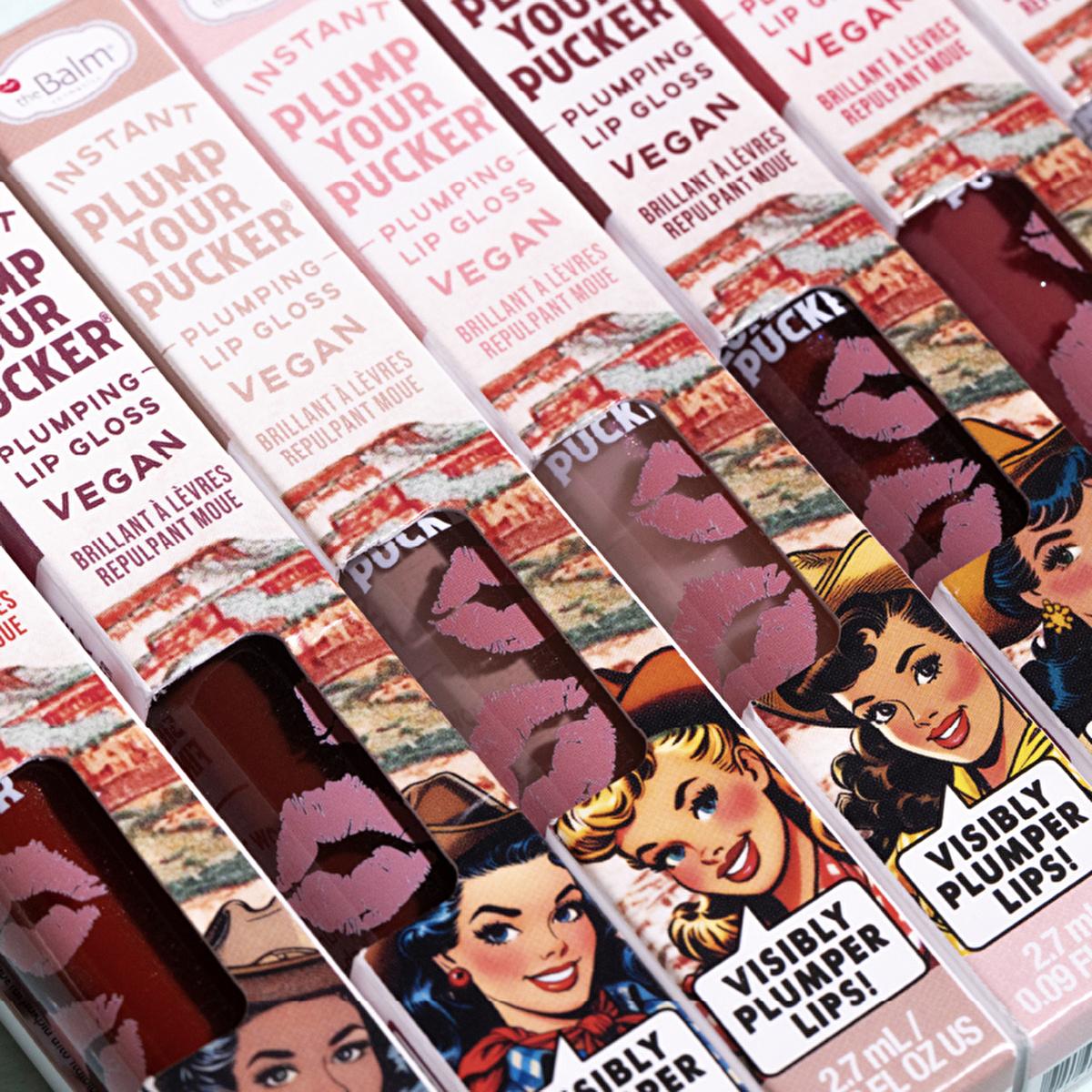 theBalm Instant Plump Your Pucker Lip Plumper Gloss: Get Fuller, Hydrated Lips Without the Sting. Volumizing, Non-Sticky, Cruelty-Free Makeup by Beauty Care Bag
