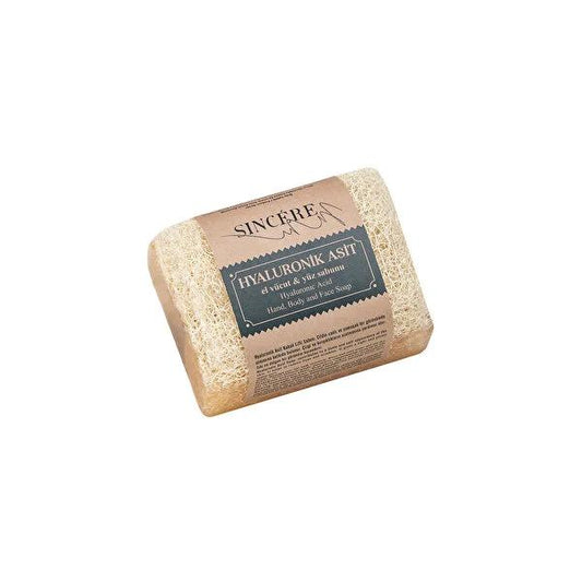 Sincere Hyaluronic Acid & Loofah Soap Bar: Exfoliating, Anti-Aging, Skin Firming - Natural Skincare for Wrinkle Reduction & Radiant Skin by Beauty Care Bag