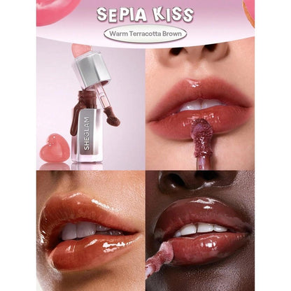 Sheglam Glass Lock Air Gloss Lip Gloss in Sepia Kiss by Beauty Care Bag