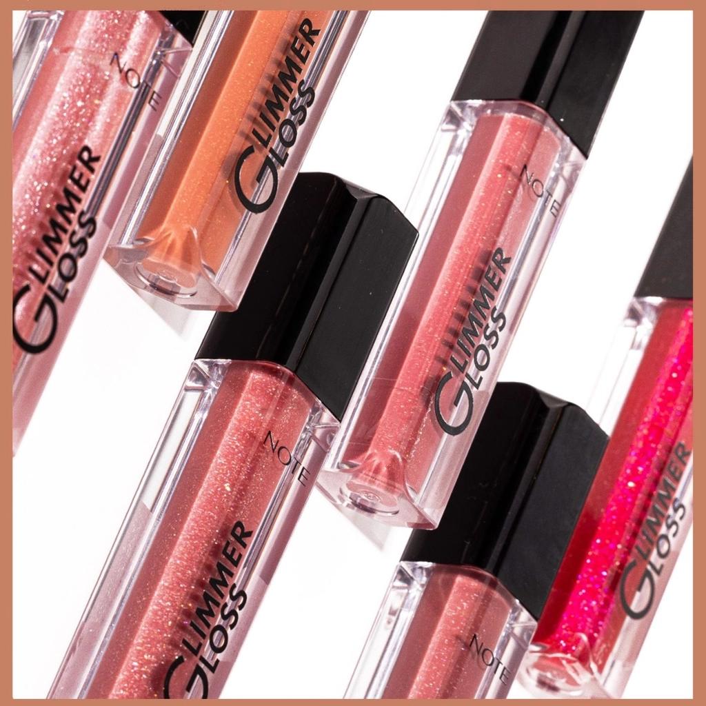 Note Glimmer Gloss Hydrating Lip Gloss in Poppy Coral 4.5ml by Beauty Care Bag