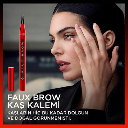 Loreal Paris Infaillible Faux Brow: Ultra-Fine Dark Brunette Brow Pencil for Natural, Long-Lasting, Smudge & Waterproof Definition by Beauty Care Bag