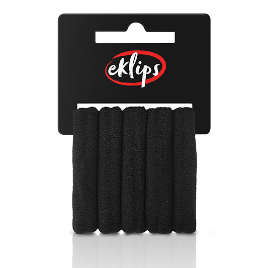 Eklips large black hair ties, 5 pack