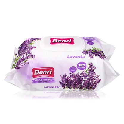 Benrı Gentle Lavender Baby Wipes - 120 Count - Soothing, pH Balanced, Natural Care for Newborns by Beauty Care Bag