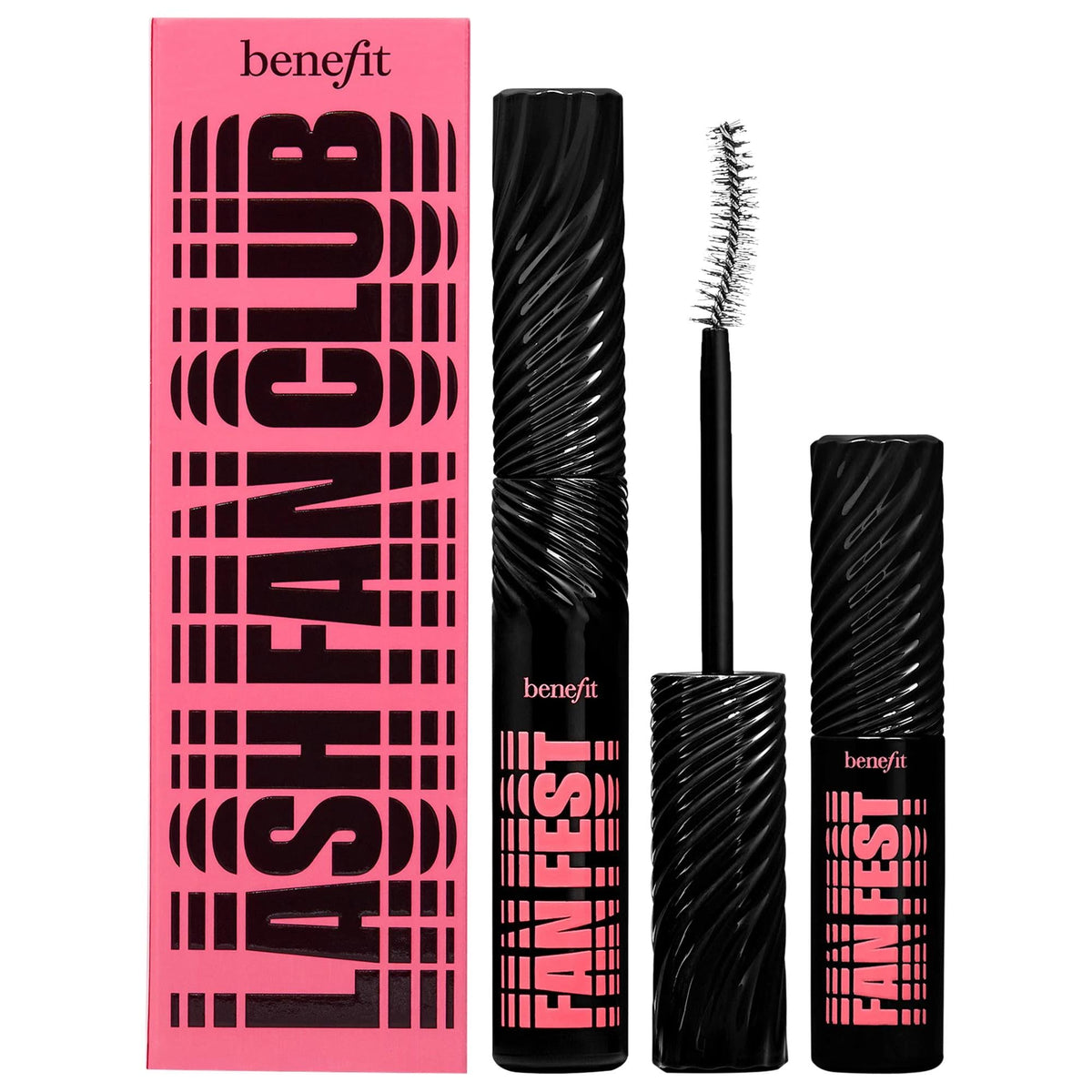 Lash Fan Club mascara booster set with full-size and mini mascara