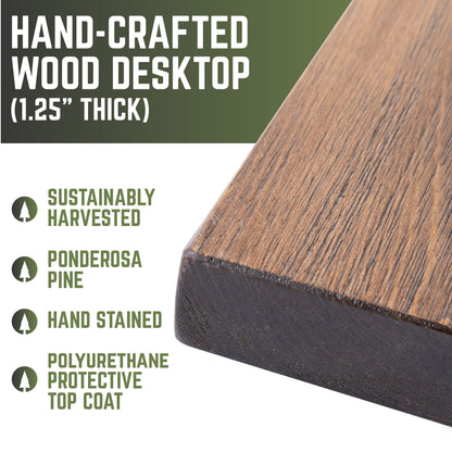 RESTORE Trail Brown Solid Wood Desk Tabletop by PIPE DECOR