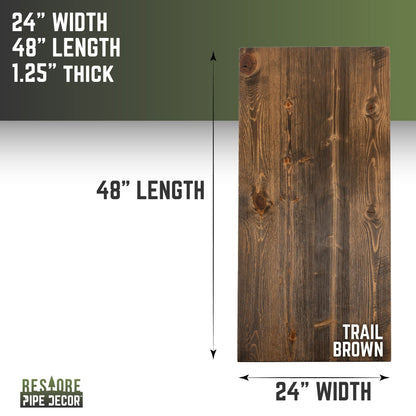 RESTORE Trail Brown Solid Wood Desk Tabletop by PIPE DECOR