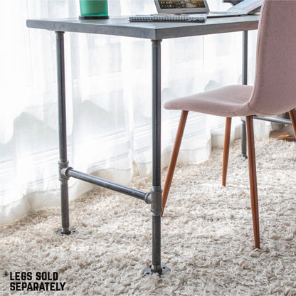 RESTORE Riverstone Grey Solid Wood Desk Tabletop by PIPE DECOR