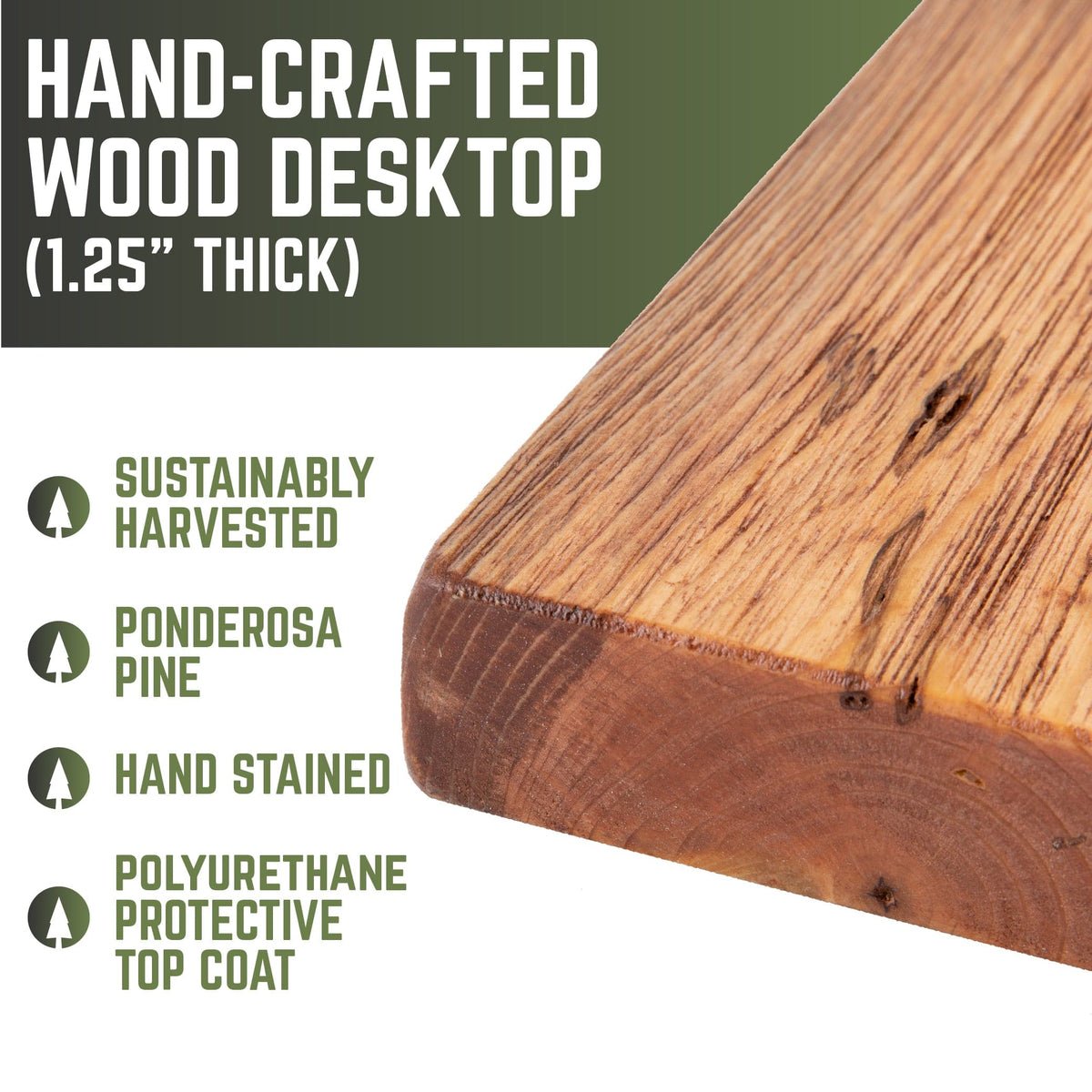 RESTORE Sunset Cedar Solid Wood Desk Tabletop by PIPE DECOR