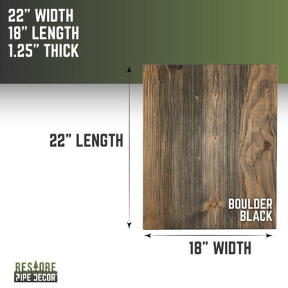 RESTORE Boulder Black Solid Wood End Tabletop by PIPE DECOR