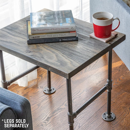 RESTORE Boulder Black Solid Wood End Tabletop by PIPE DECOR