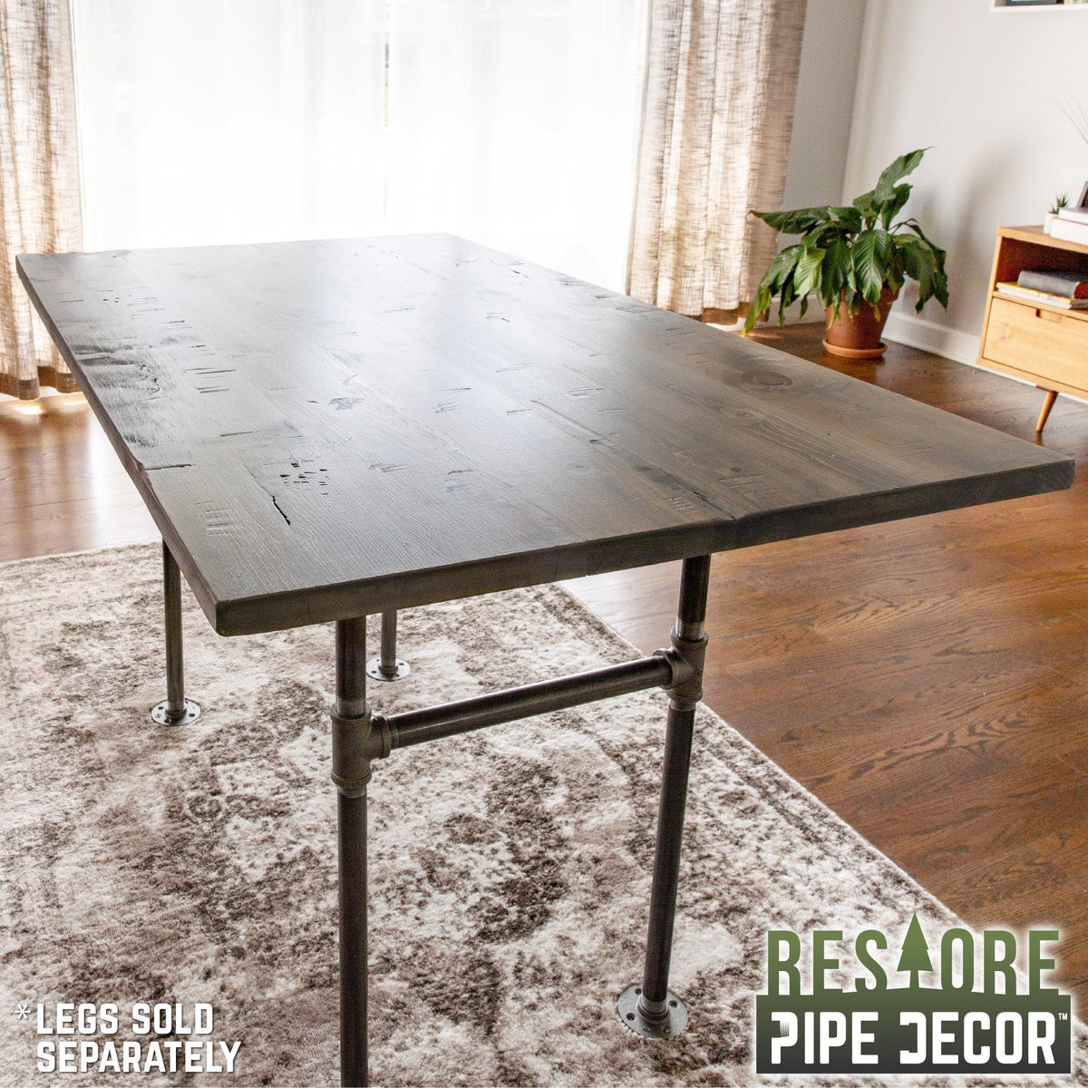 RESTORE Riverstone Grey Solid Wood Dining Tabletop by PIPE DECOR
