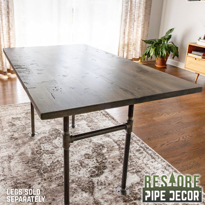 RESTORE Riverstone Grey Solid Wood Dining Tabletop by PIPE DECOR