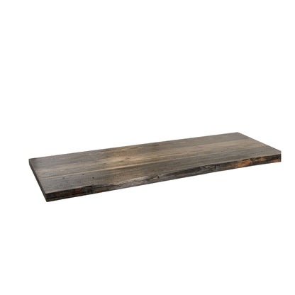 RESTORE Boulder Black Solid Live Edge Wood Console Tabletop by PIPE DECOR