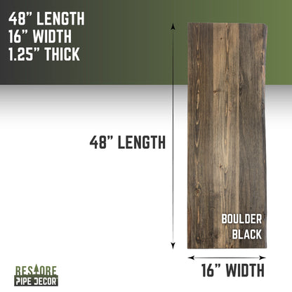 RESTORE Boulder Black Solid Live Edge Wood Console Tabletop by PIPE DECOR