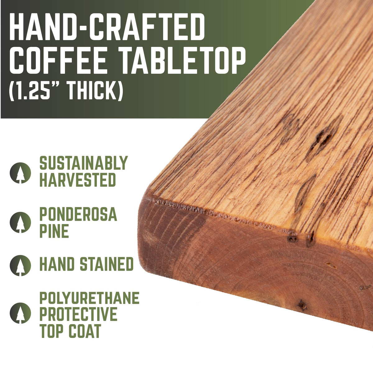 RESTORE Sunset Cedar Solid Wood Coffee Tabletop by PIPE DECOR