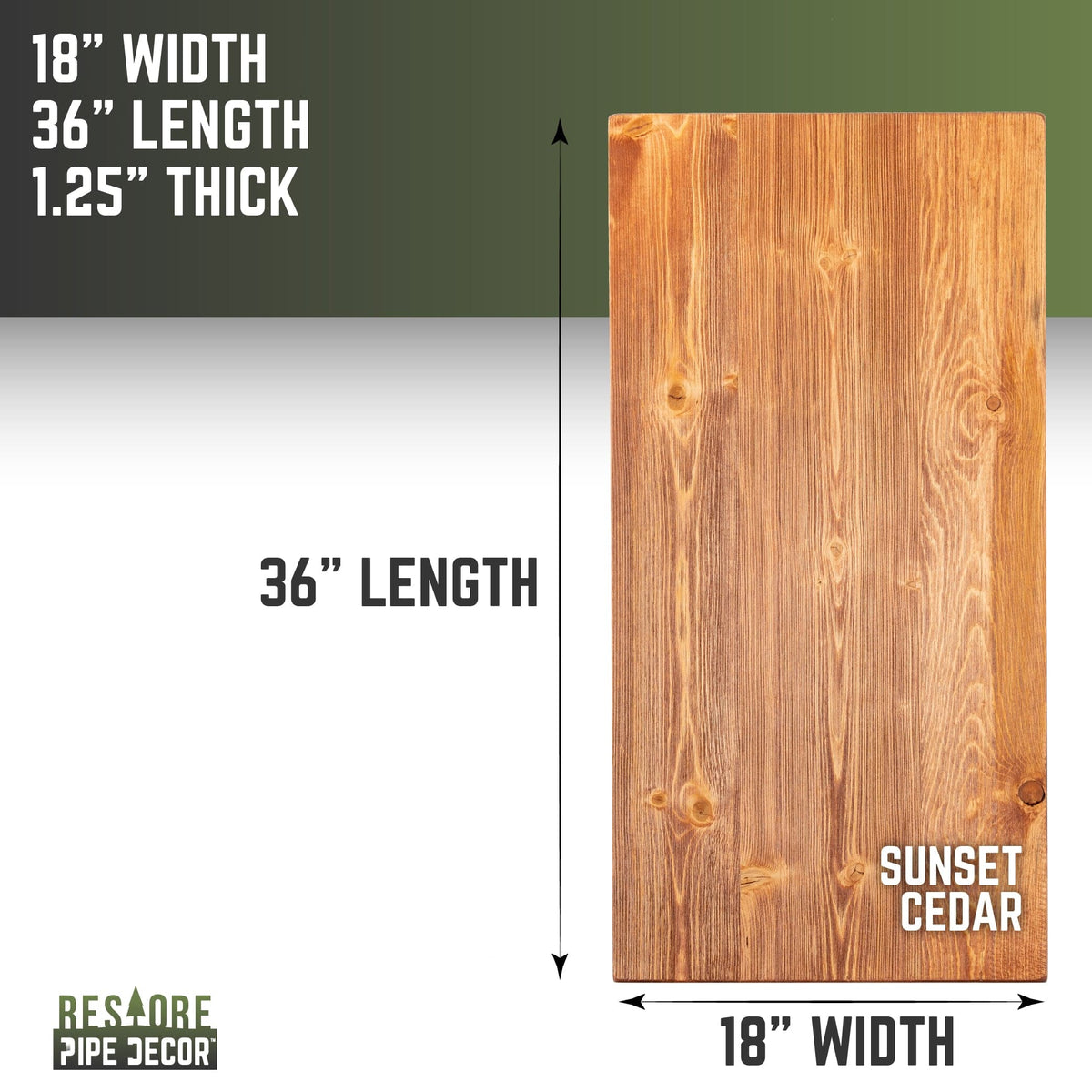 RESTORE Sunset Cedar Solid Wood Coffee Tabletop by PIPE DECOR