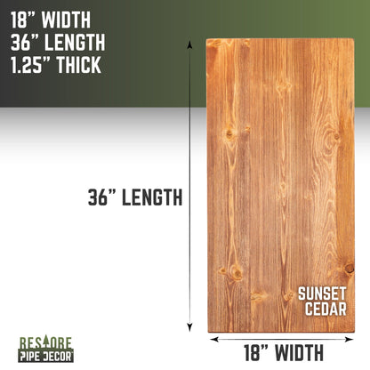 RESTORE Sunset Cedar Solid Wood Coffee Tabletop by PIPE DECOR