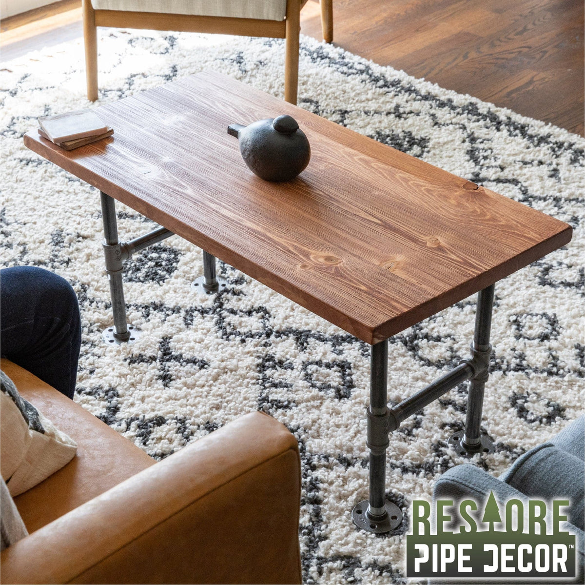 RESTORE Sunset Cedar Solid Wood Coffee Tabletop by PIPE DECOR