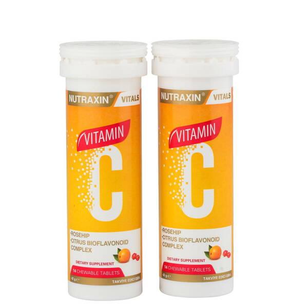 Nutraxin Vitamin C Chewable Tablets - 1000mg Vitamin C per 2 Tablets, Immune Support Supplement for Adults by Beauty Care Bag