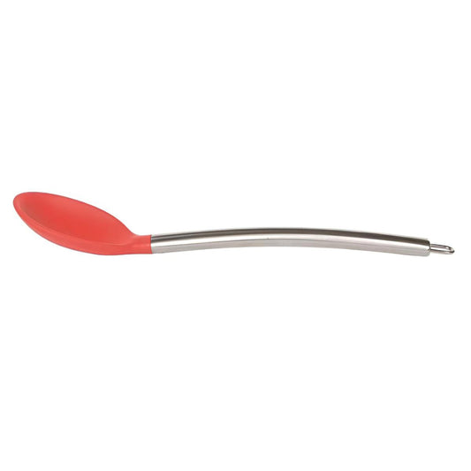 Lia Heat Resistant Silicone Kitchen Spoon - Stainless Steel Core, Easy Clean Cooking & Serving Utensil, Red - 13.39 inches by Beauty Care Bag