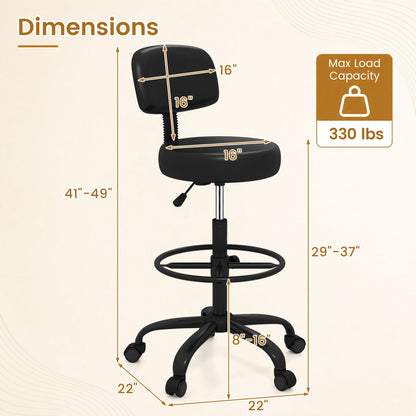 Drafting Chair with Adjustable Height & Footring by DirectDeals