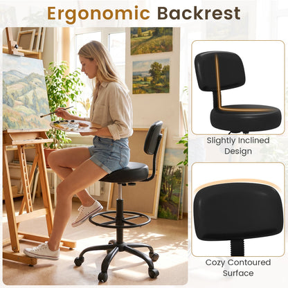 Drafting Chair with Adjustable Height & Footring by DirectDeals