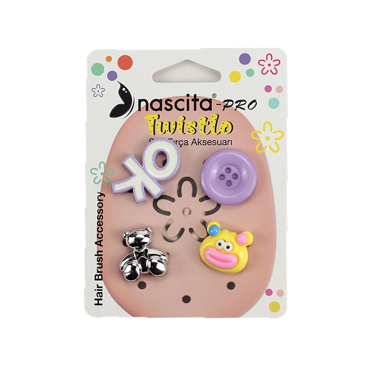 Nascita Twistlo Light Pink Hair Brush & Accessory Set 4-Piece by Beauty Care Bag