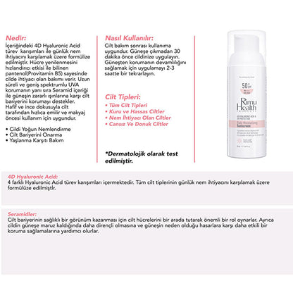 Rimu Health Hyaluronic Acid Daily Sunscreen - SPF UVA/UVB Protection, Lightweight, Moisturizing, Sensitive Skin - 50ml by Beauty Care Bag