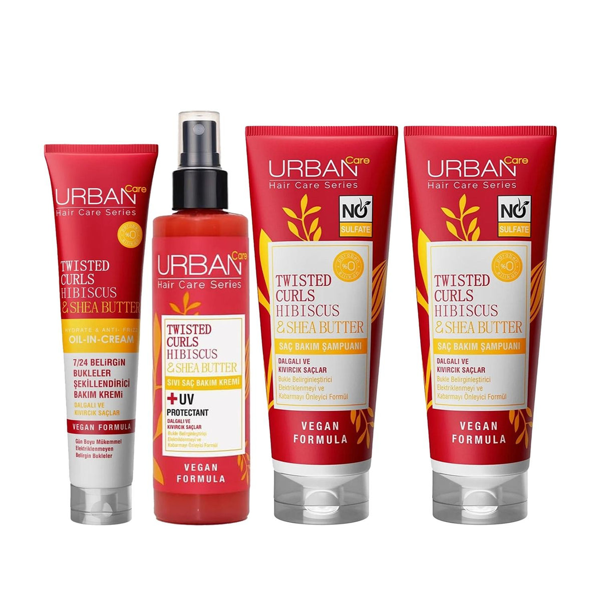 URBAN Care Twisted Curls hibiscus hair care set for curly and wavy hair