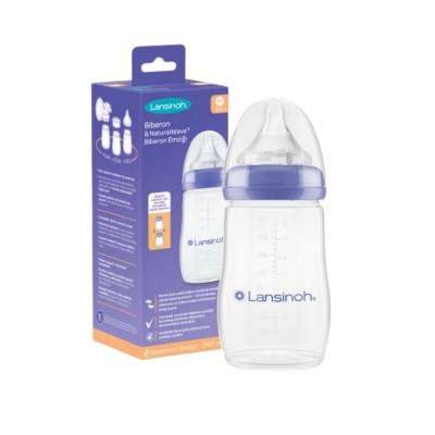 Lansinoh Natural Wave Baby Bottle 240ml - BPA Free, Anti-Colic, Breast Milk Storage by Beauty Care Bag