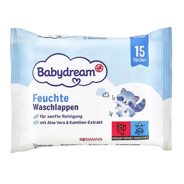 Babydream gentle aloe vera baby wet wipes, 15 count