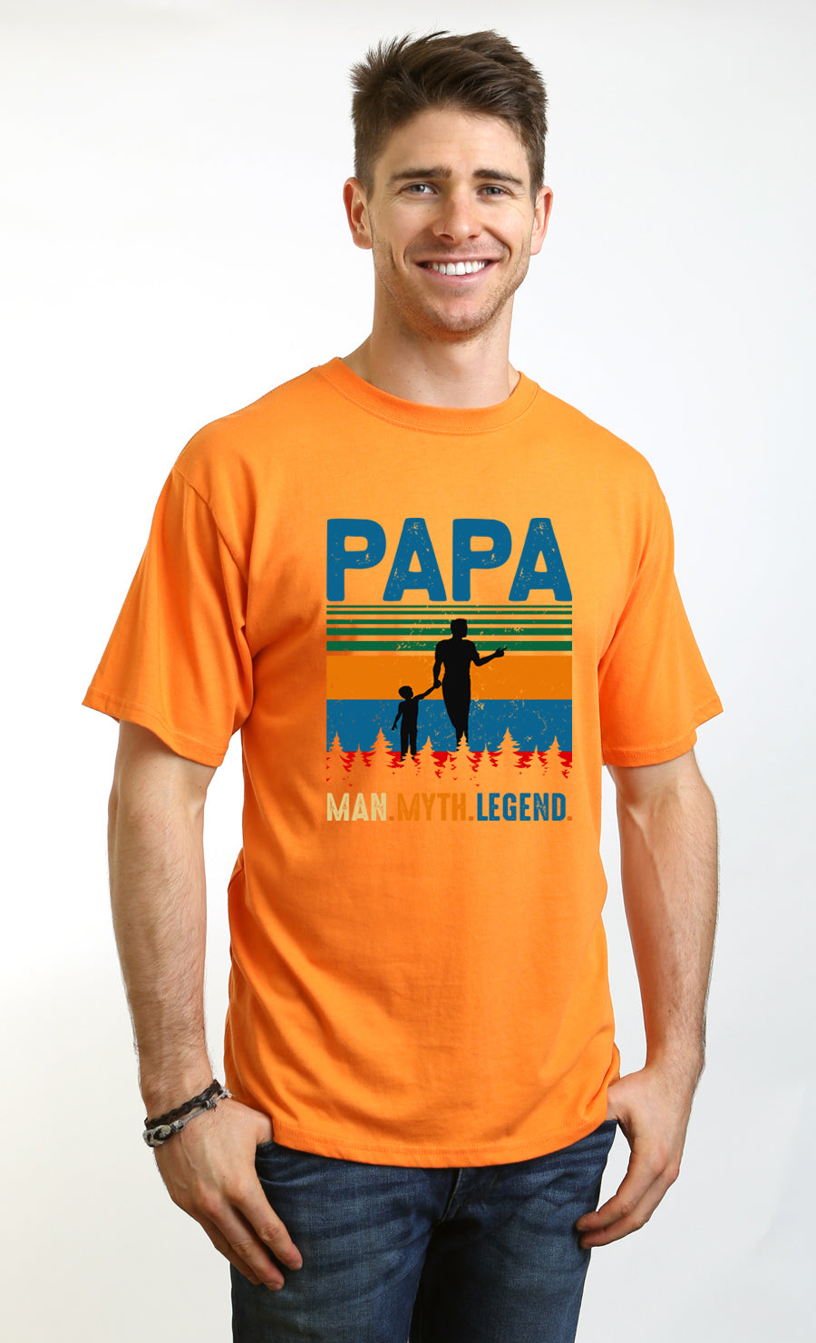 Papa Man, Myth, Legend men's bamboo graphic T-shirt – view 11