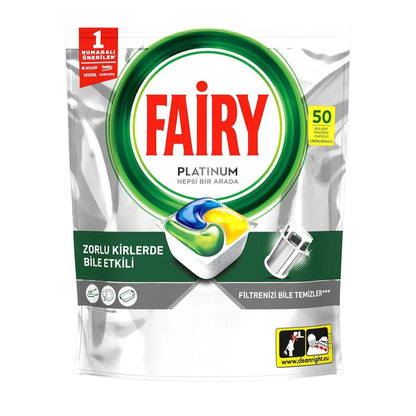 Fairy Platinum Dishwasher Tablets for Sparkling Clean 50 Count by Beauty Care Bag
