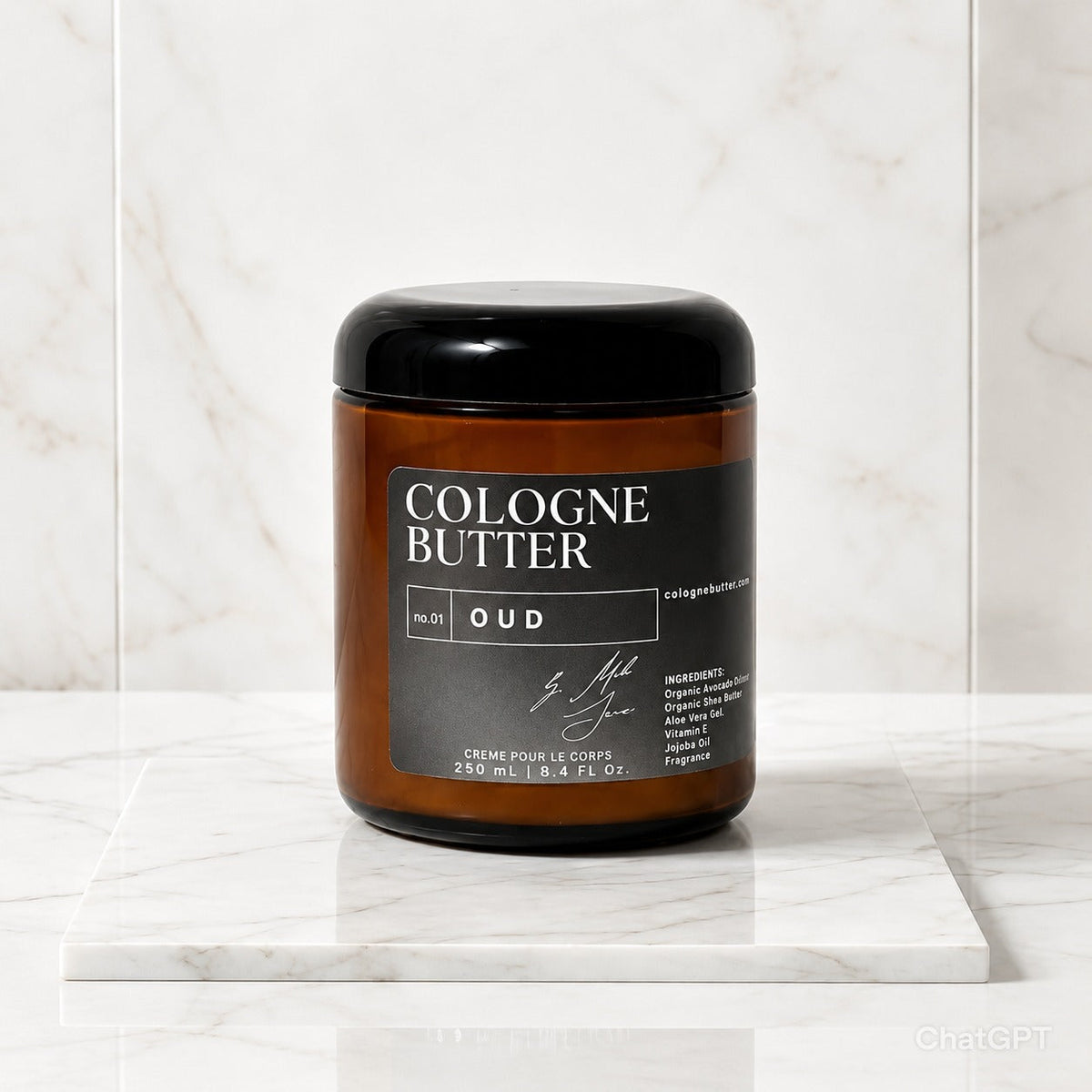 OUD - Luxury Fragrance Body Butter – Oud, Rose & Warm Spice Scent Moisturizing Skin Butter | Cologne Butter by CB