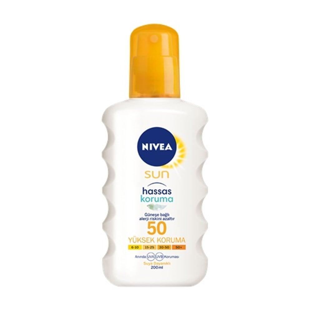 Nivea Sun Sensitive Protection SPF 50 Sunscreen Spray for Sensitive Skin - Water-resistant UVA/UVB Protection by Beauty Care Bag