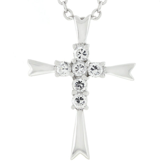 Avera Coupled Cross Pendant In Polished Silver by Avera Group
