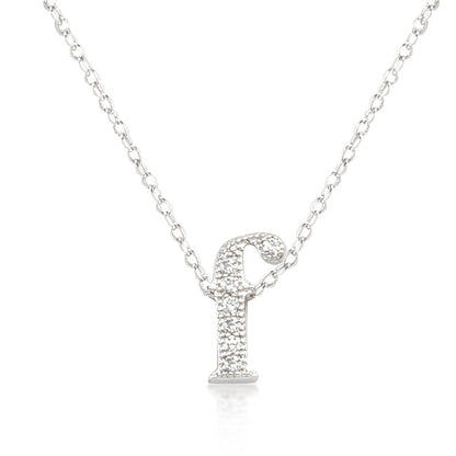 Avera Micro-Pave Initial F Pendant In Sterling Silver by Avera Group