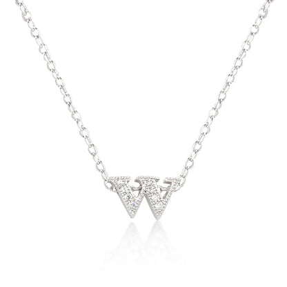 Avera Micro-Pave Initial W Pendant In Sterling Silver by Avera Group
