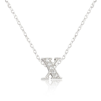 Avera Micro-Pave Initial X Pendant In Sterling Silver by Avera Group