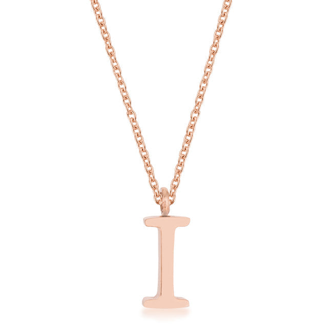 Avera Elaina Stainless Steel I Initial Necklace Gold Tone by Avera Group