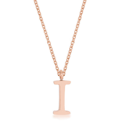 Avera Elaina Stainless Steel I Initial Necklace Gold Tone by Avera Group