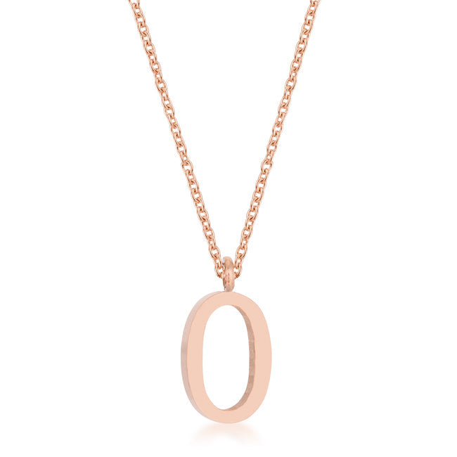 Avera Elaina Stainless Steel O Initial Necklace Gold by Avera Group