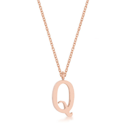 Avera Elaina Stainless Steel Q Initial Necklace Gold by Avera Group