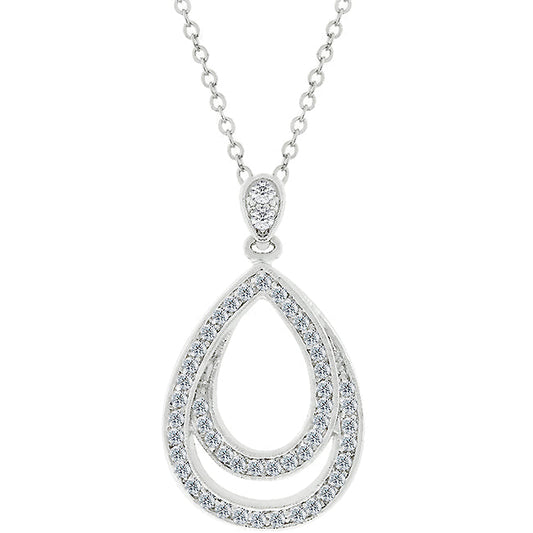 Avera Evening Teardrop Pendant In Polished Silver by Avera Group