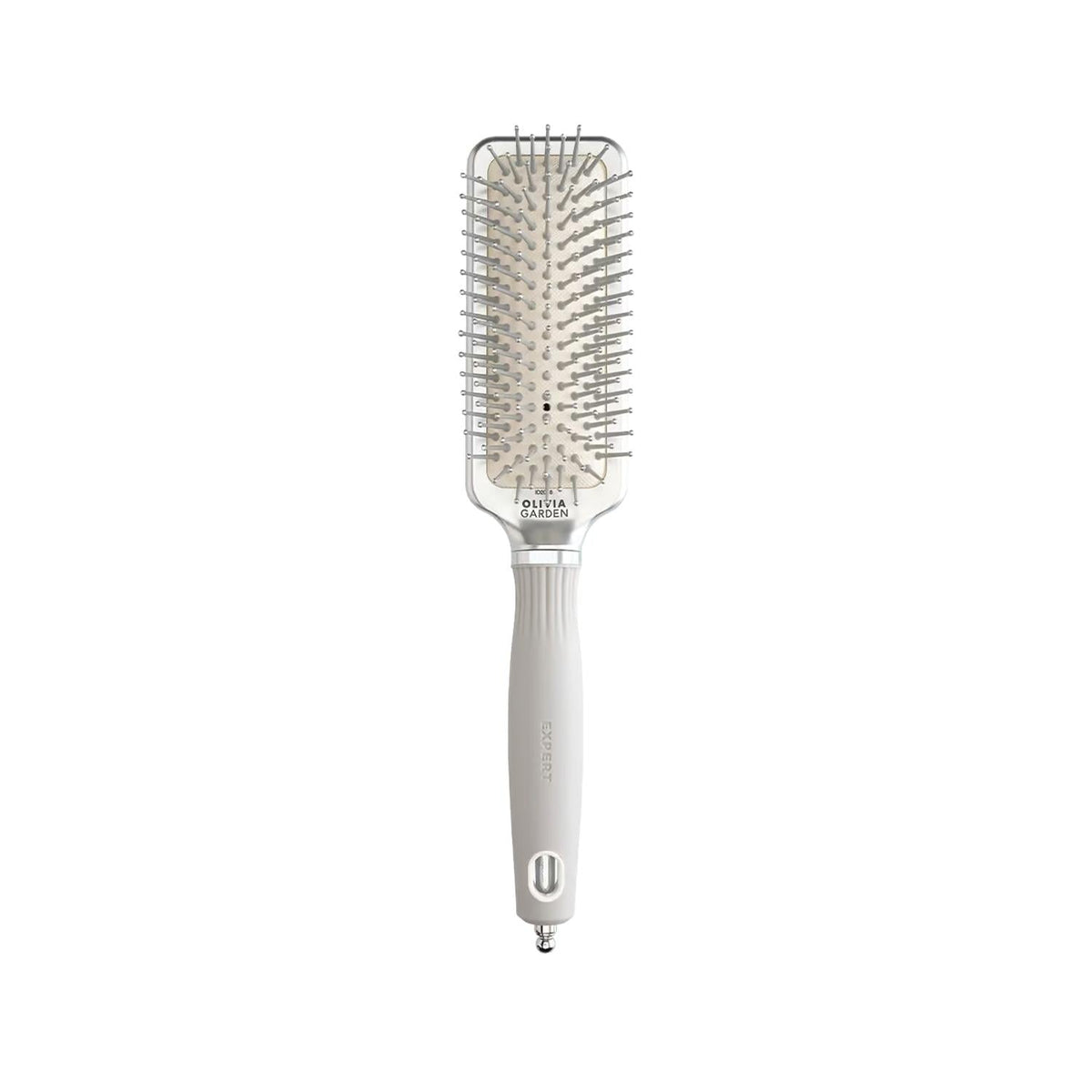 Olivia Garden Expert Care rectangular nylon bristle hair brush, Silver S