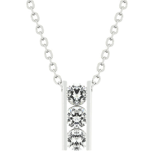 Avera Triplet Cubic Pendant Necklace in Sterling Silver by Avera Group