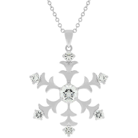 Avera Winter Elegance Snowflake Pendant in Sterling Silver by Avera Group
