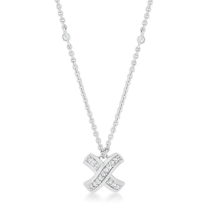 Avera Timeless Pave Necklace In Sterling Silver by Avera Group