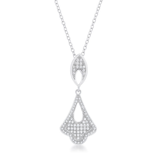 Avera Elegant Tear Drop Dangle Pendant for Women in Silver by Avera Group