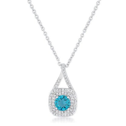 Avera Christal 1.2ct Cz Classic Necklace In Turquoise/Aqua by Avera Group